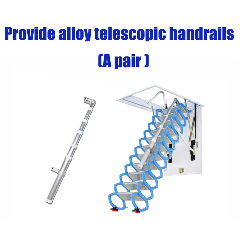 Electric Stairs Attic Ceiling Ladder Kit with Hatch Door Telescopic Folding Step Ladder Steel  6.56ft-12ft