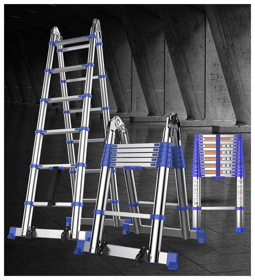 Escalera portátil Escalera telescópica de aluminio Escalera telescópica plegable antideslizante estándar europeo