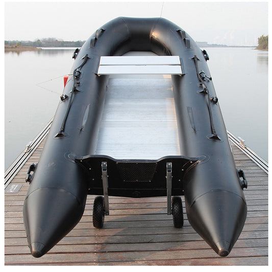 قارب قابل للنفخ متعدد الأغراض قارب هجومي تصميم القاع الصلب مقاومة للاهتراء قارب نفخ الصيد 6-15ft
