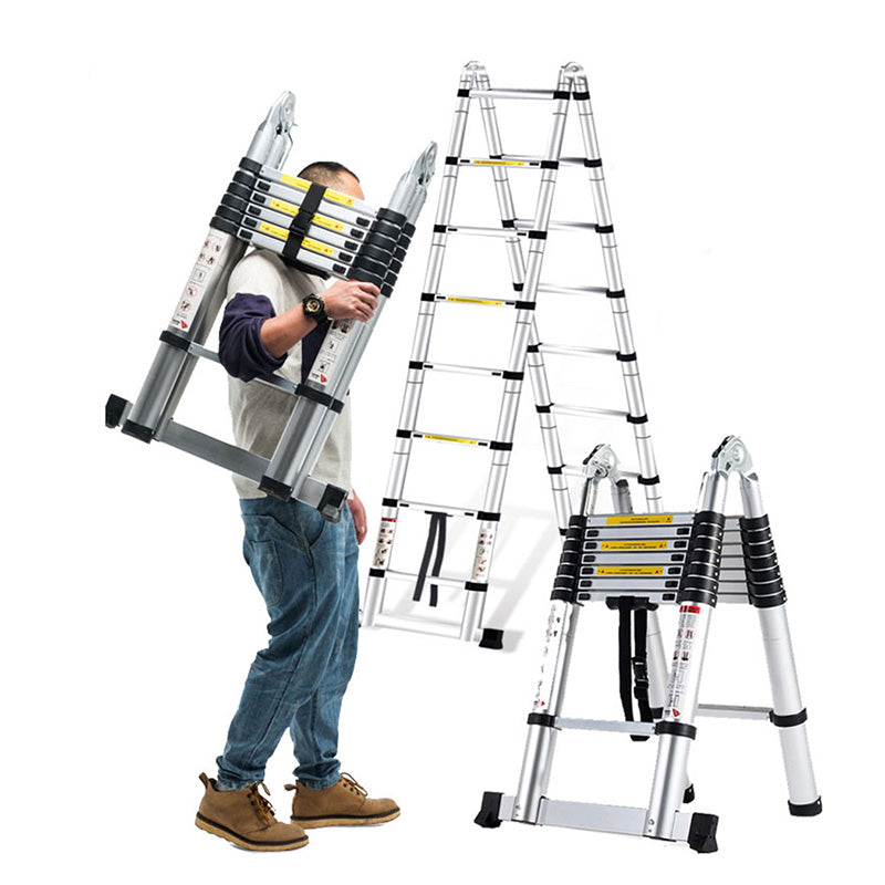 Telescopic Ladder 16ft-31.5ft Aluminum Folding Ladder Multi-Purpose Portable Ladder
