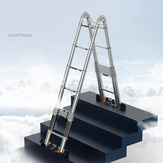 Escalera telescópica de aluminio, mantenimiento de instalación, escalera portátil, escalera plegable multifuncional