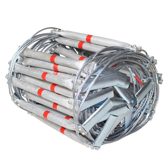 Feuerleiter-Strickleiter für den Außenbereich, tragbare Konstruktion, klappbare Aluminiumleiter, kann in der Länge von 16 Fuß bis 328 Fuß angepasst werden