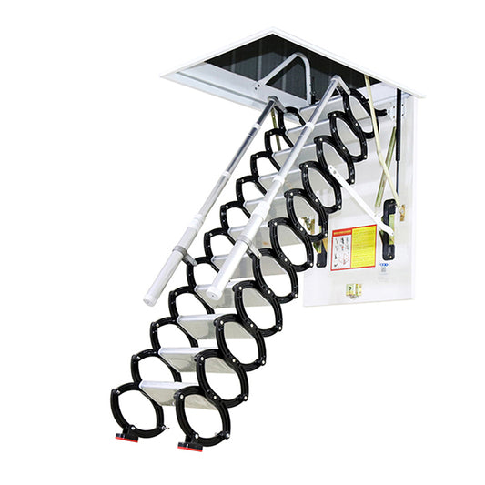 Kit d'escalier de grenier d'escalier en alliage se pliant avec des balustrades tirez vers le bas des charnières d'étape 5ft-12ft adaptées aux besoins du client
